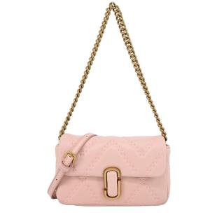 【MARC JACOBS 馬克賈伯】THE J MARC MINI小羊皮絎縫鏈袋兩用包(迷你/玫瑰粉)