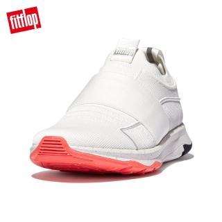 【FitFlop】VITAMIN FF e01 KNIT ELASTIC SPORTS SNEAKERS彈力帶撞色運動鞋-女(都會白)