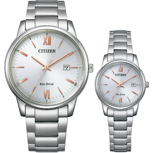 【CITIZEN 星辰】光動能情侶手錶 對錶-銀 520禮物 送禮 男錶(BM6978-77A+EW2318-73A)