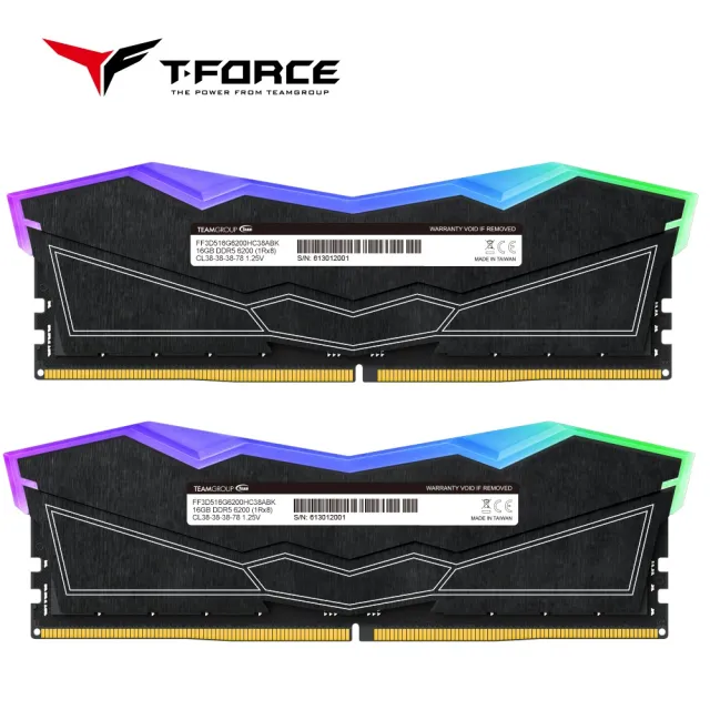 【Team 十銓】T-FORCE DELTA RGB 炫光 DDR5 6800 96GB 48Gx2 CL36 黑色 桌上型超頻記憶體
