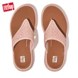 【FitFlop】F-MODE WOVEN-RAFFIA FLATFORM TOE-POST SANDALS編織滾邊厚底夾腳涼鞋-女(玫瑰鹽)