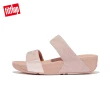 【FitFlop】LULU GLITZ SLIDES金屬亮粉造型雙帶涼鞋-女(玫瑰鹽)