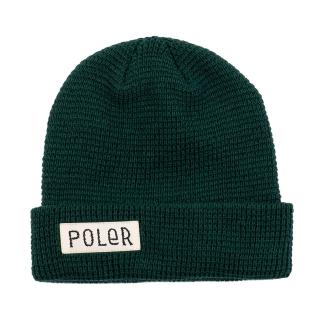 【POLER STUFF】WORKERMAN BEANIE 布標反摺毛帽(深湖藍)