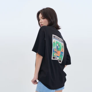 【5th STREET】中性款黑熊印花短袖T恤-黑色(山形系列)