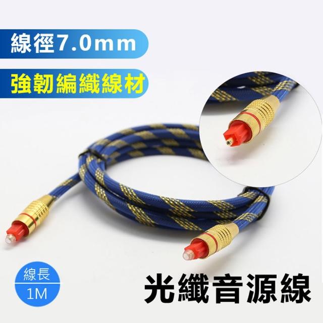 【LineQ】編織7.0光纖音源連接線-1m