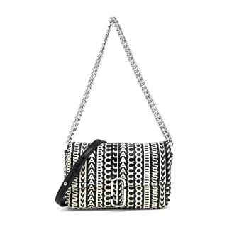 【MARC JACOBS 馬克賈伯】THE J MARC MINI小羊皮滿版翻蓋兩用包(迷你/黑)