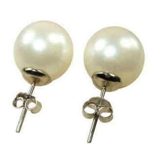 【小樂珠寶】美品3A正圓漂亮南洋深海貝珍珠耳環(都出銀色耳針臺百搭)
