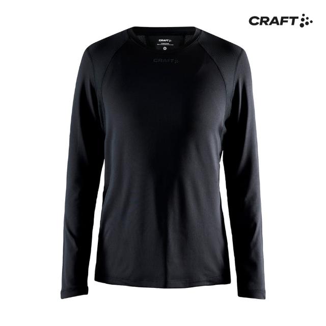 【CRAFT】女 ADV ESSENCE LS TEE W BLACK 運動長袖上衣(1908769-999000)