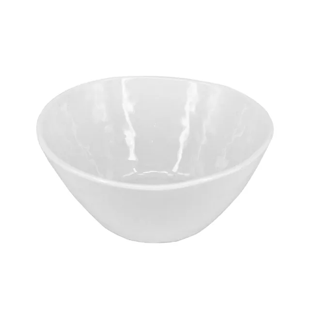 【YU Living 信歐傢居】輕時尚緞面白瓷碗四件組 580ml個(四件一組/白色)