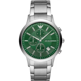 【EMPORIO ARMANI】亞曼尼 紳男三眼計時手錶-43mm 禮物 送禮 推薦(AR11507)