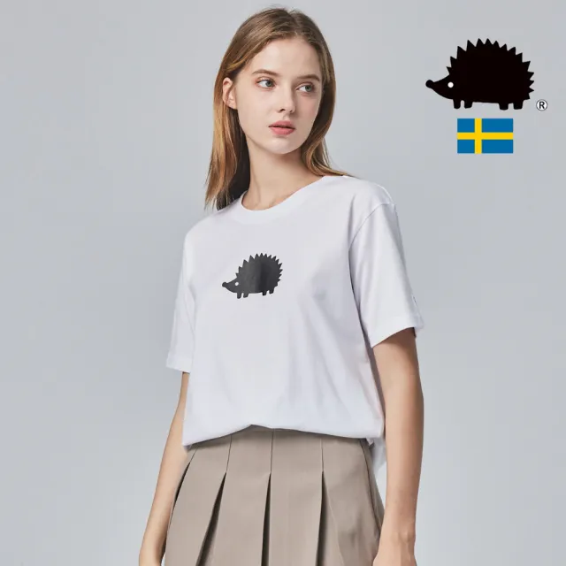 【SCANDINAVIAN FOREST 北歐小刺蝟】定番刺蝟印刷純棉磨毛短T(白色)