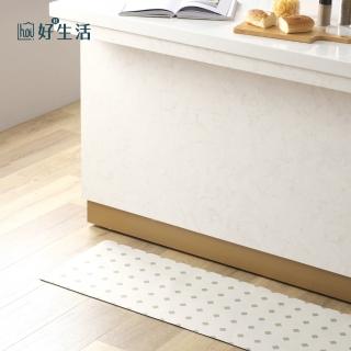【hoi! 好好生活】吸水矽藻土橡膠防滑廚房軟地墊-綠點格