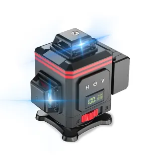 【Cang小達】水平儀 雷射水平儀（16線藍光兩電）黑紅款(APP操控/LED電量顯示/觸控式/紅外線/自動打斜線)