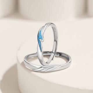 【米蘭精品】現貨+預購 925純銀戒指情侶對戒(飛鳥與魚簡約細戒開口戒生日情人節聖誕節禮物男女飾品74dw8)