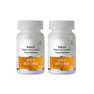 【佳醫】Salvia高單位長效B群錠2瓶共120顆(完整B群添加鈣共11種元素高單位長效型達8小時以上)