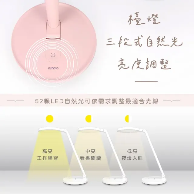 【台隆手創館】KINYO無線LED化妝鏡檯燈PLED-4218(學習燈/閱讀燈)