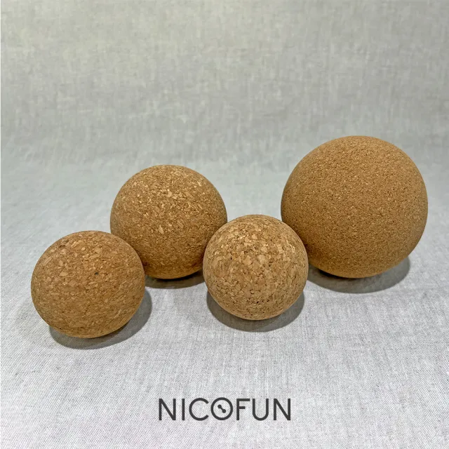 【NicoFun 愛定做】yoga 瑜珈球 天然軟木 按摩球 口袋筋膜球 軟球 遊戲球 握力球 穴位點按壓(直徑6cm)