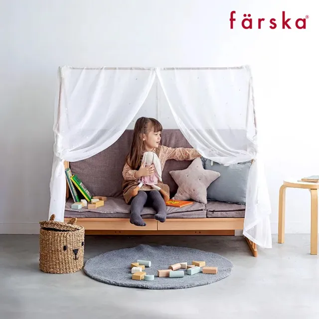 【Farska】童趣森林5合1嬰兒大床 Long+透氣好眠可攜式床墊13件組+延伸床墊-藍莓慕斯(禮物 情人節 尾牙)