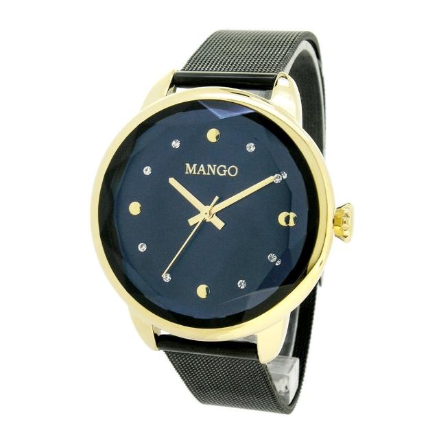 【MANGO】閃耀都會不鏽鋼米蘭帶腕錶-MA6710L-88K(黑色x金色/38mm)