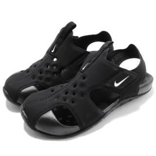 【NIKE 耐吉】室內鞋 NIKE SUNRAY PROTECT 2 PS 小童鞋 黑 白 涼鞋 小朋友 魔鬼氈(943826-001)