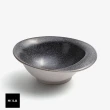 【HOLA】WAGA 弧曲霧灰 16.5cm 不規則陶瓷碗｜黑｜單品