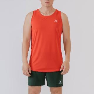 【TAKODA】Wi 環保機能速乾無袖背心 男款 橙紅(輕量透氣/排汗速乾/抗菌吸臭)