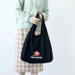 【E.City】清新花朵單肩帆布購物提袋A-515(購物 收納)