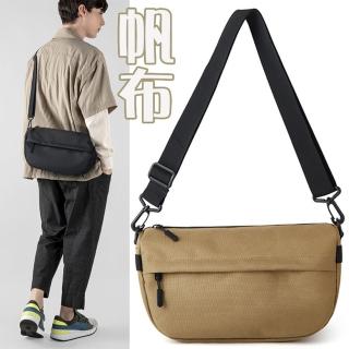 【MoonDy】包包 郵差包 男友禮物 帆布包 帆布斜揹包 包包男 男生包包 生日禮物 側揹包男 斜揹包男 黑