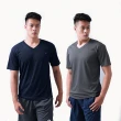 【遊遍天下】二件組 MIT男款吸濕排汗抗UV機能V領衫T恤(M-5L)