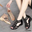 【Taroko】波西米亞風情優雅坡跟凉鞋(2色可選)