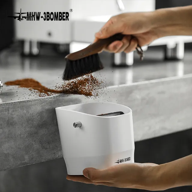 【MHW-3BOMBER】小方咖啡渣桶(小方咖啡渣桶 家用吧台意式咖啡機廢粉渣敲渣桶渣盒 斜口設計 小巧便捷)