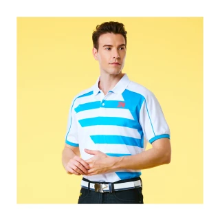 【Jack Nicklaus 金熊】GOLF男款吸濕排汗數位印花高爾夫球衫/POLO衫(藍色)
