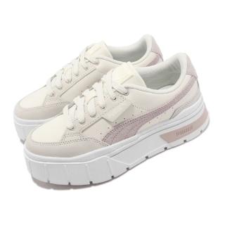 【PUMA】休閒鞋 Mayze Stack Luxe Wns 女鞋 米白 淡紫 皮革 厚底 增高 麂皮(38985301)