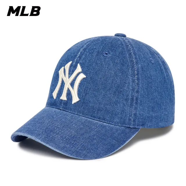MLB】N-COVER 牛仔丹寧可調式軟頂棒球帽紐約洋基隊(3ACPD013N-50INS 