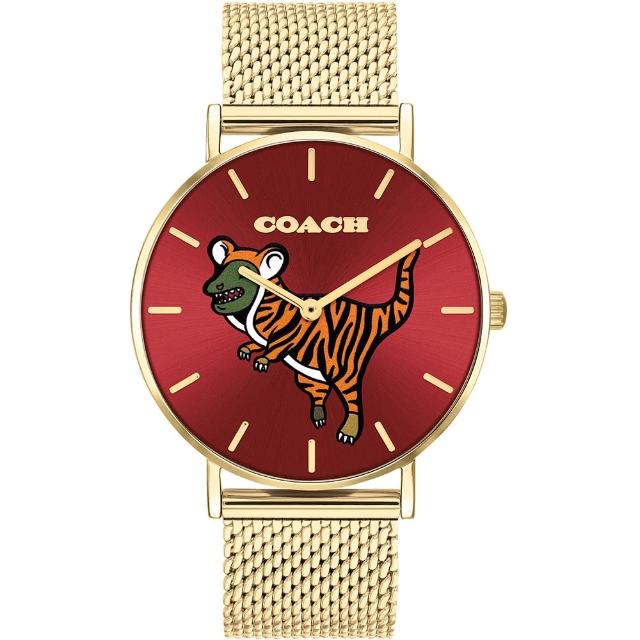 【COACH】官方授權經銷商 虎年紀念款 REXY恐龍米蘭帶手錶-36mm 雙11 禮物(14503872)