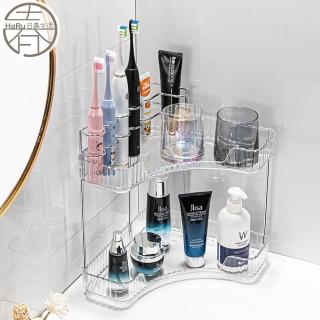 【HaRu日春生活】牙刷角落收納架-二層1入(多功能收納架 三角架 角落架 轉角置物架)
