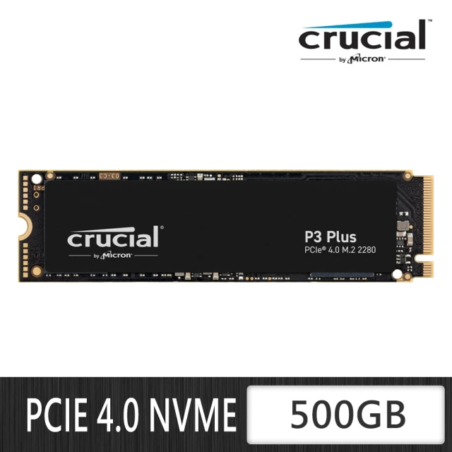 【Crucial 美光】P3 Plus 500GB M.2 2280 PCIe 4.0 SSD 固態硬碟 CT500P3PSSD8(讀 4700M 寫 1900M)