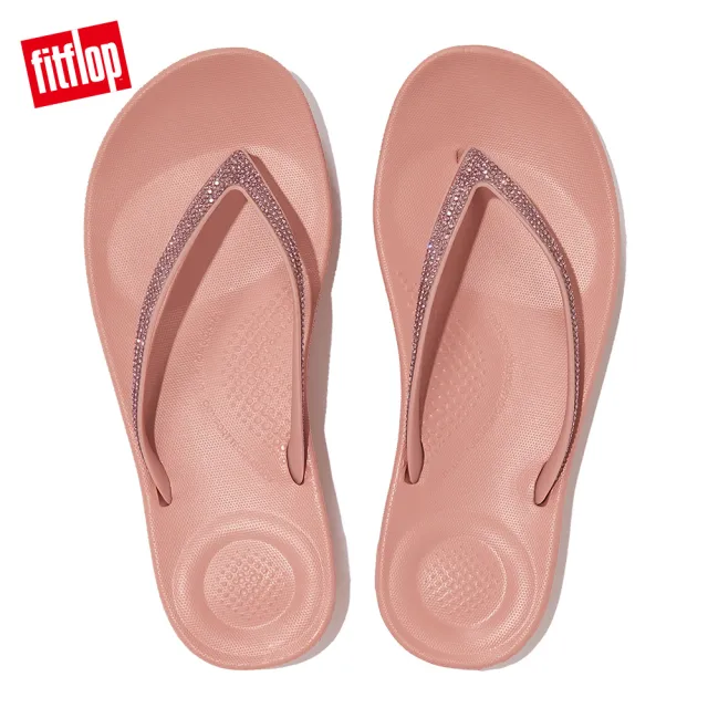 【FitFlop】IQUSHION SPARKLE輕量人體工學夾腳涼鞋-女(珊瑚色)