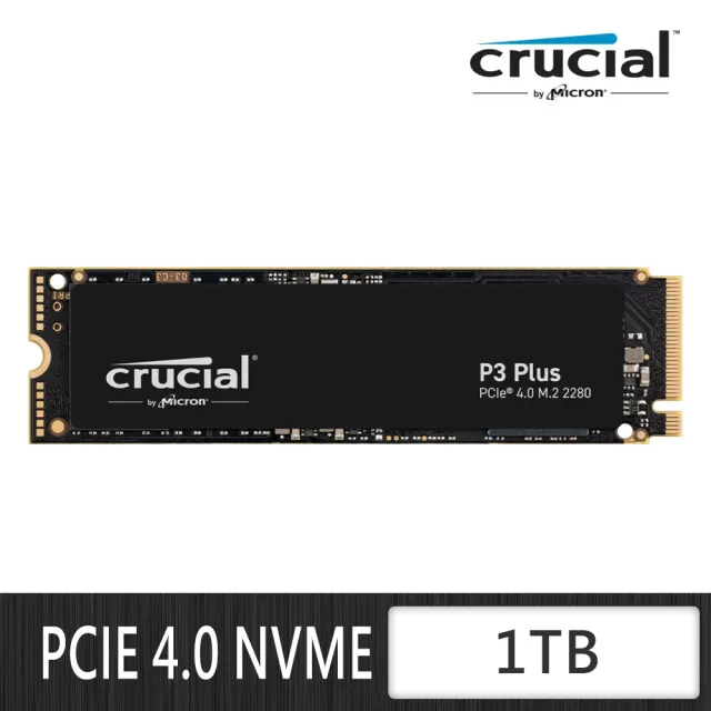 【Crucial 美光】P3 Plus 1TB M.2 2280 PCIe 4.0 ssd固態硬碟 (CT1000P3PSSD8) 讀 5000M/寫 3600M