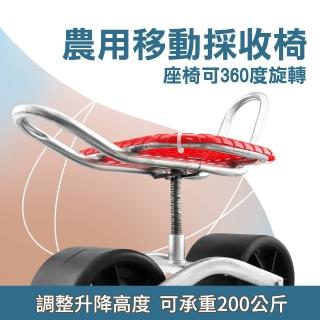 【大匠工具】拔草椅 草莓椅 大輪設計不怕鬆土卡輪 農用椅 溫室工作椅 C2535-F(採收椅 修車椅 工作椅)