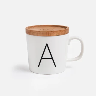 【HOLA】午茶時光木蓋字母馬克杯-A