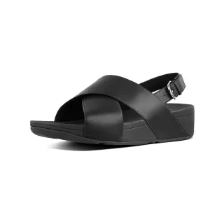 【FitFlop】LULU CROSS BACK-STRAP SANDALS - LEATHER經典交叉後帶涼鞋-女(黑色)