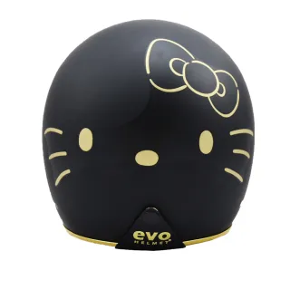 【EVO】精裝黑金Kitty 成人 復古騎士帽(卡通 授權 3/4罩式 安全帽 台灣製)