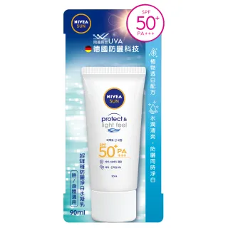 【NIVEA 妮維雅】防曬淨白水凝乳 SPF50+ 90ML(德國妮維雅/防曬乳)