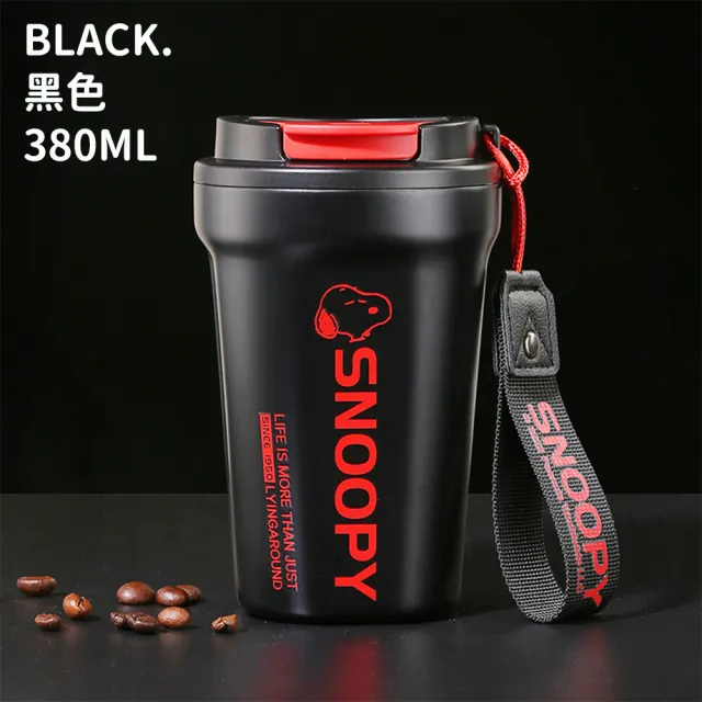 【SNOOPY 史努比】史努比316不鏽鋼內膽保溫咖啡杯隨行杯380ML(不鏽鋼隨行杯 隨行咖啡杯)