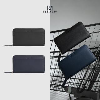 【ROBINMAY】卡特真皮長夾(拉鍊封口/豐富隔層/男包支線/多色任選)