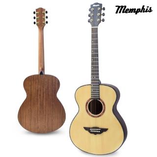 【memphis】40吋雲杉木面單 側背胡桃木 民謠吉他 贈琴袋+3配件組(4088W)