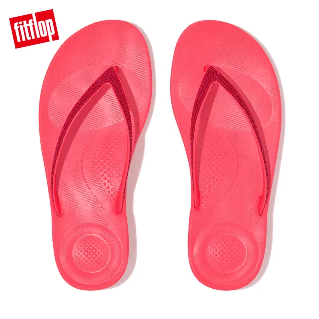 【FitFlop】IQUSHION SPARKLE輕量人體工學夾腳涼鞋-女(粉色)