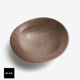 【HOLA】WAGA 弧曲霧灰 20.5cm 不規則陶瓷碗｜咖啡｜單品