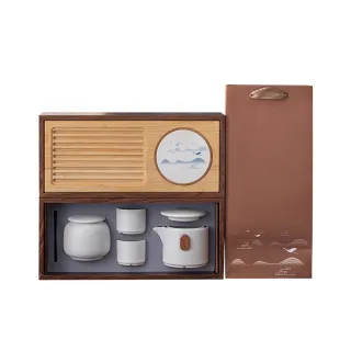 【Life shop】山水旅行茶具組/附精美包裝袋(交換禮物 茶具 旅行茶具 茶器套裝)